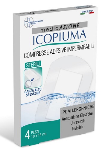 ICOPIUMA GARZA COMPRESSA MEDICATA POSTOPERATORIA 10X15 CM 4 PEZZI - pharmaonline24.it