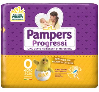 PAMPERS PROGRESSI MICRO PANNOLINI PER BAMBINI 24 PEZZI - pharmaonline24.it