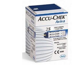 STRISCE MISURAZIONE GLICEMIA ACCU-CHEK AVIVA BRK RETAIL 25 PEZZI - pharmaonline24.it