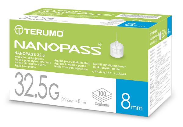 AGO PER PENNA DA INSULINA NANOPASS 32,5 GAUGE LUNGHEZZA 8 MM 100 PEZZI - pharmaonline24.it