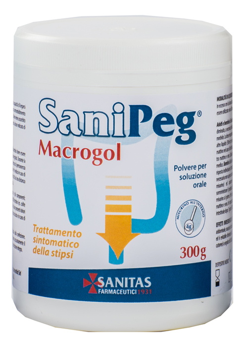 SANIPEG MACROGOL POLVERE PER SOLUZIONE ORALE BARATTOLO 300 G - pharmaonline24.it