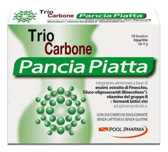 TRIOCARBONE PANCIA PIATTA 10 BUSTINE BIPARTITE 4 G - pharmaonline24.it