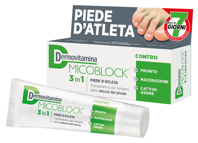 DERMOVITAMINA MICOBLOCK 3 IN 1 PIEDE D'ATLETA 30 ML - pharmaonline24.it