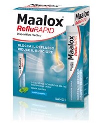 SOSPENSIONE ORALE MAALOX REFLURAPID 20 BUSTINE MONODOSE DA 10 ML - pharmaonline24.it