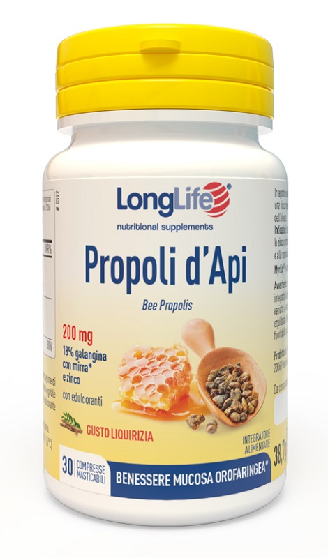 LONGLIFE PROPOLI D'API 30 COMPRESSE MASTICABILI - pharmaonline24.it