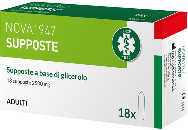 NOVA1947 GLICEROLO 2500MG SUPPOSTE ADULTI 18 PEZZI - pharmaonline24.it