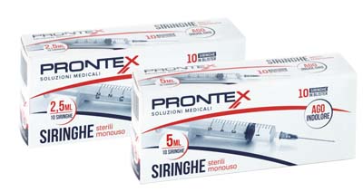 SIRINGA PRONTEX 5 ML AGO IND 10 PEZZI - pharmaonline24.it