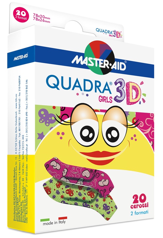 CEROTTO MASTER-AID QUADRA 3D GIRLS 20 PEZZI ASSORTITI - pharmaonline24.it