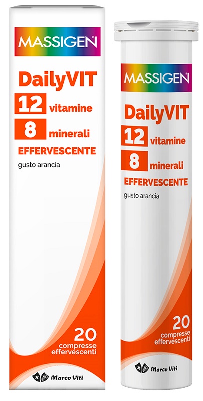 MASSIGEN DAILYVIT 12 VITAMINE 8 MINERALI EFFERVESCENTE 20 COMPRESSE - pharmaonline24.it