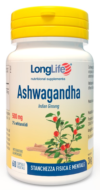LONGLIFE ASHWAGANDHA 60 CAPSULE 500 MG - pharmaonline24.it