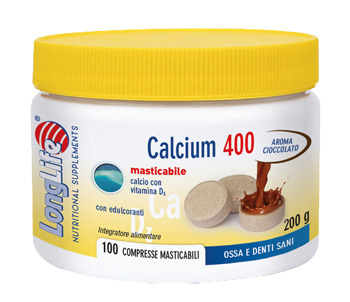 LONGLIFE CALCIUM 400 CACAO 100 COMPRESSE - pharmaonline24.it