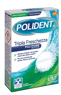 POLIDENT TRIPLA FRESCHEZZA 66 COMPRESSE - pharmaonline24.it