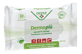 DERMO PIU' SALVIETTE INTIME 20 PEZZI PROFAR - pharmaonline24.it