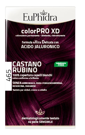 EUPHIDRA COLORPRO XD 465 CAST RUBINO GEL COLORANTE CAPELLI IN FLACONE + ATTIVANTE + BALSAMO + GUANTI - pharmaonline24.it