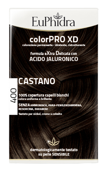 EUPHIDRA COLORPRO XD 400 CASTANO GEL COLORANTE CAPELLI IN FLACONE + ATTIVANTE + BALSAMO + GUANTI - pharmaonline24.it