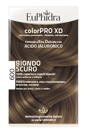 EUPHIDRA COLORPRO XD 600 BIONDO SCURO GEL COLORANTE CAPELLI IN FLACONE + ATTIVANTE + BALSAMO + GUANTI - pharmaonline24.it