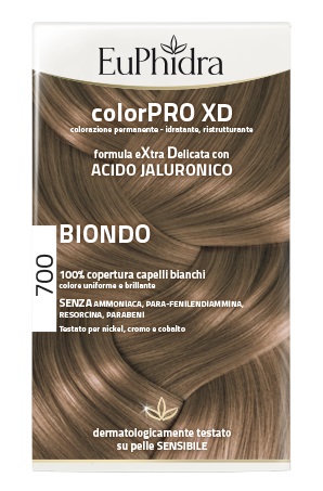 EUPHIDRA COLORPRO XD 700 BIONDO GEL COLORANTE CAPELLI IN FLACONE + ATTIVANTE + BALSAMO + GUANTI - pharmaonline24.it
