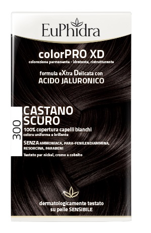 EUPHIDRA COLORPRO XD 300 CASTANO SCURO GEL COLORANTE CAPELLI IN FLACONE + ATTIVANTE + BALSAMO + GUANTI - pharmaonline24.it