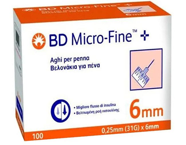 AGO PER PENNA DA INSULINA BD MICROFINE GAUGE 31 6MM 100 PEZZI - pharmaonline24.it