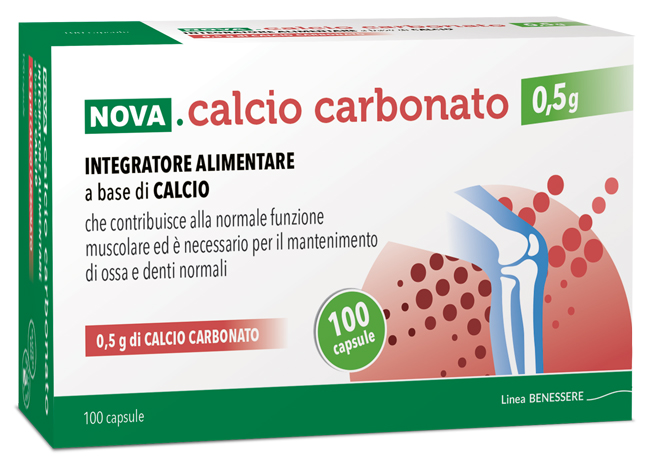 NOVA CALCIO CARBONATO 0,5 G 100 CAPSULE - pharmaonline24.it