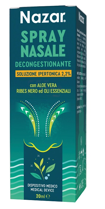 NAZAR SPRAY NASALE DECONGESTIONANTE SOLUZIONE IPERTONICA 2,2% 20 ML - pharmaonline24.it