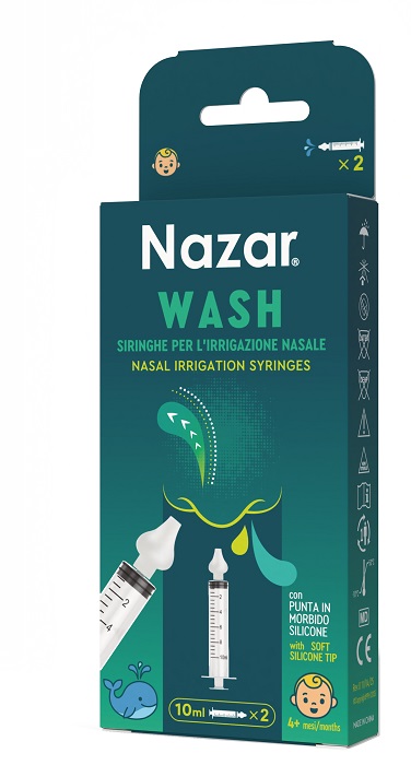 NAZAR WASH SIRINGA IRRIGAZIONE NASALE 2 PEZZI - pharmaonline24.it