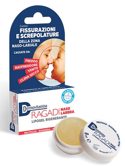 DERMOVITAMINA RAGADI NASO E LABBRA LIPOGEL RIGENERANTE 8 ML - pharmaonline24.it
