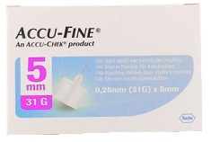 AGO PER PENNA DA INSULINA ACCU-FINE PEN NEEDLE ACCU-CHEK GAUGE 31 X 5MM 100 PEZZI - pharmaonline24.it