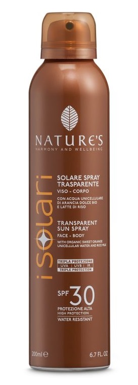 NATURE'S I SOLARI SPRAY TRASPARENTE SPF30 200 ML - pharmaonline24.it