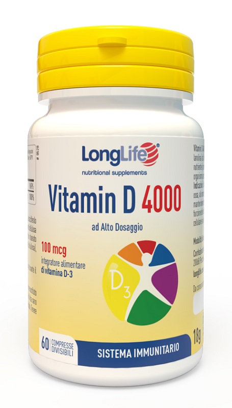 LONGLIFE VITAMIN D 4000UI 60 COMPRESSE DIVISIBILI - pharmaonline24.it
