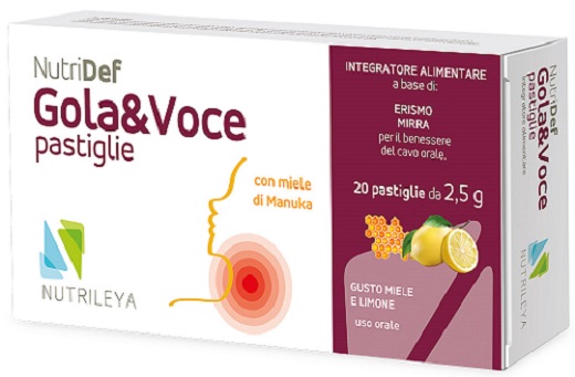 NUTRIDEF GOLA & VOCE MIELE E LIMONE 20 PASTIGLIE - pharmaonline24.it