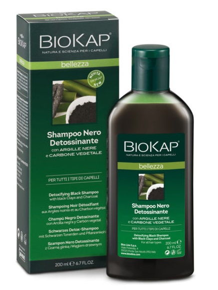 BIOKAP BELLEZZA SHAMPOO NERO DETOSSINANTE 200 ML BIOSLINE - pharmaonline24.it