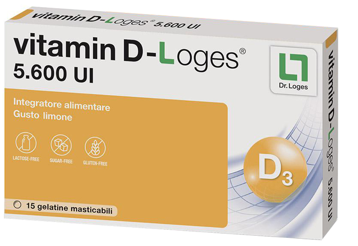 VITAMIN D-LOGES 15 GELATINE MASTICABILI GUSTO LIMONE - pharmaonline24.it