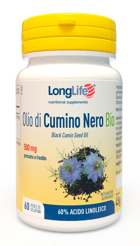 LONGLIFE OLIO DI CUMINO NERO BIO 60 PERLE IN GELATINA - pharmaonline24.it