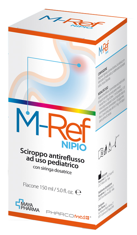 M-REF NIPIO SCIROPPO ANTIREFLUSSO AD USO PEDIATRICO 150 ML CON SIRINGA DOSATRICE - pharmaonline24.it