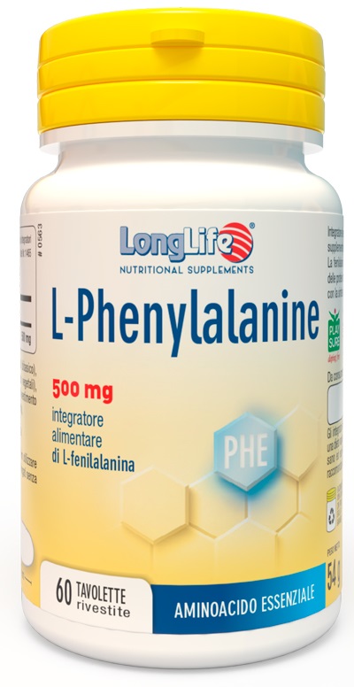 LONGLIFE L-PHENYLALANINE 500 MG 60 TAVOLETTE RIVESTITE DA 900 MG - pharmaonline24.it