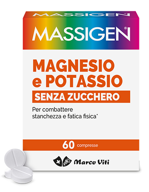 MASSIGEN MAGNESIO POTASSIO SENZA ZUCCHERI 60 COMPRESSE - pharmaonline24.it