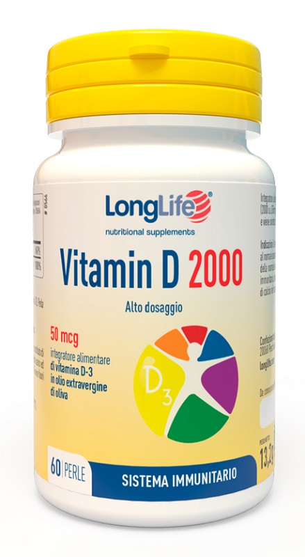 LONGLIFE VITAMIN D 2000 UI 60 PERLE - pharmaonline24.it
