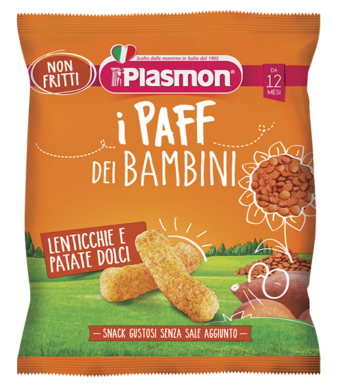 PLASMON DRY SNACK PAFF LENTICCHIE-PATATA DOLCE 15 G - pharmaonline24.it