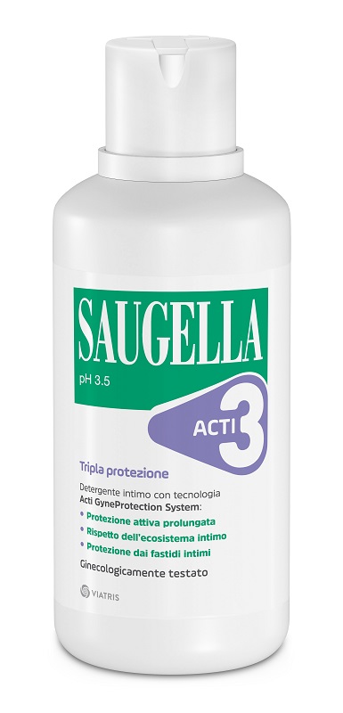 SAUGELLA ACTI3 TRIPLA PROTEZIONE DETERGENTE INTIMO 500 ML - pharmaonline24.it