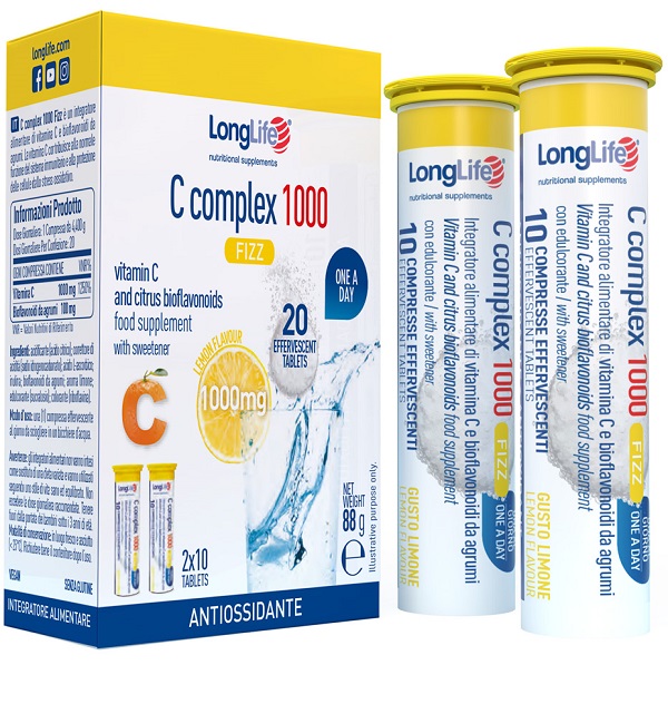 LONGLIFE C COMPLEX 1000 FIZZ 20 COMPRESSE EFFERVESCENTI - pharmaonline24.it