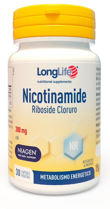 LONGLIFE NICOTINAMIDE RIBOSIDE CLORURO 30 CAPSULE DA 500 MG - pharmaonline24.it