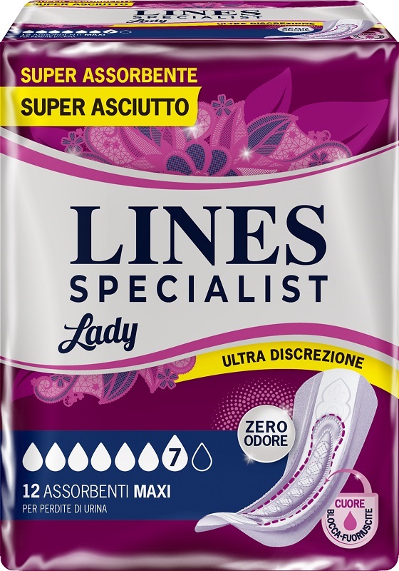 ASSORBENTI PER INCONTINENZA LINES SPECIALIST LADY 12 PEZZI - pharmaonline24.it
