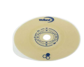 PLACCA PIANA RITAGLIABILE AURUM2 URO PER UROSTOMIA DIAMETRO 13-50 MM FLANGIA 55 MM 5 PEZZI - pharmaonline24.it