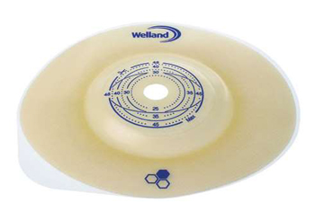 PLACCA PER COLOSTOMIA CONVESSA RITAGLIABILE AURUM2 DIAMETRO 13-25 MM FLANGIA 45 MM 5 PEZZI - pharmaonline24.it