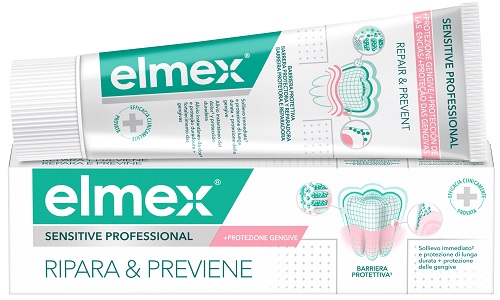 DENTIFRICIO ELMEX SENSITIVE RIPARA & PREVIENE 75 ML - pharmaonline24.it
