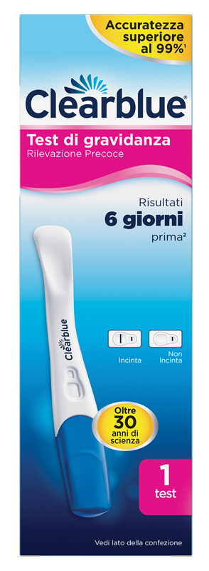 TEST DI GRAVIDANZA CLEARBLUE RILEVAZIONE PRECOCE 1 PEZZO - pharmaonline24.it