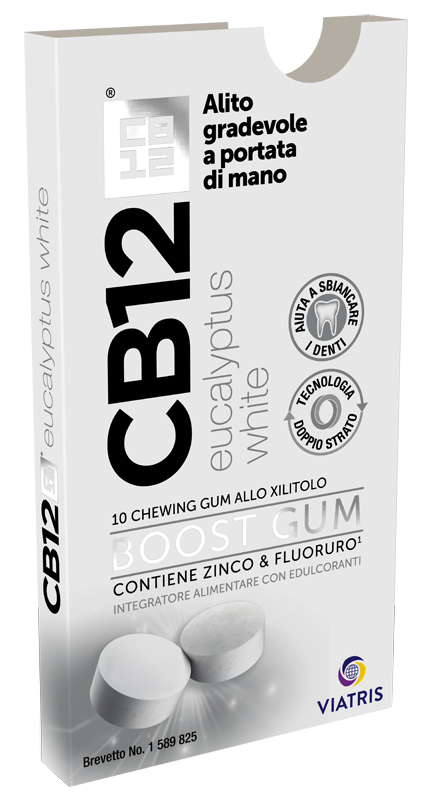 CB12 BOOST EUCALYPTUS WHITE 10 CHEWING GUM - pharmaonline24.it