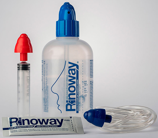 RINOWAY DOCCIA PER IRRIGAZIONE NASALE + 15 SALI ISOTONICI - pharmaonline24.it