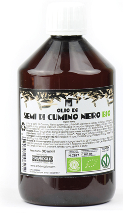OLIO DI SEMI DI CUMINO NERO BIO 500 ML - pharmaonline24.it